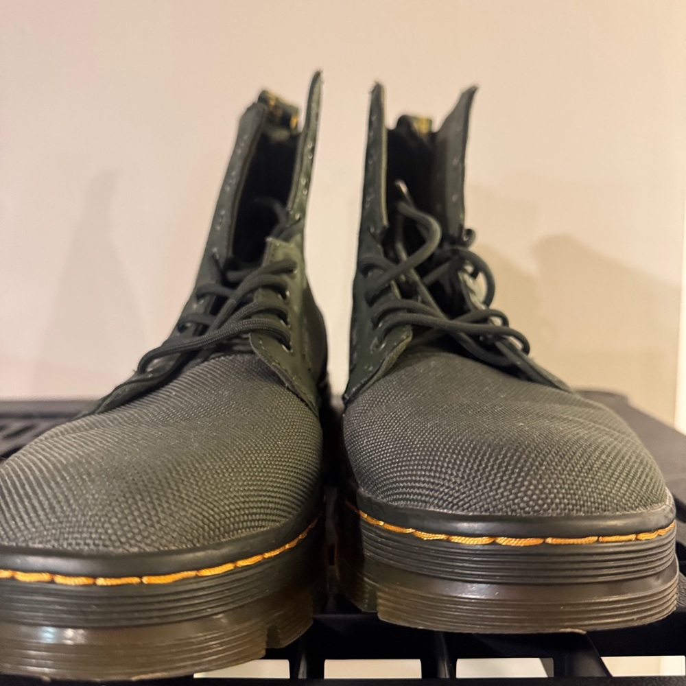 Dr. Martens- Combs Green Canvas Boots - Picture 2 of 4